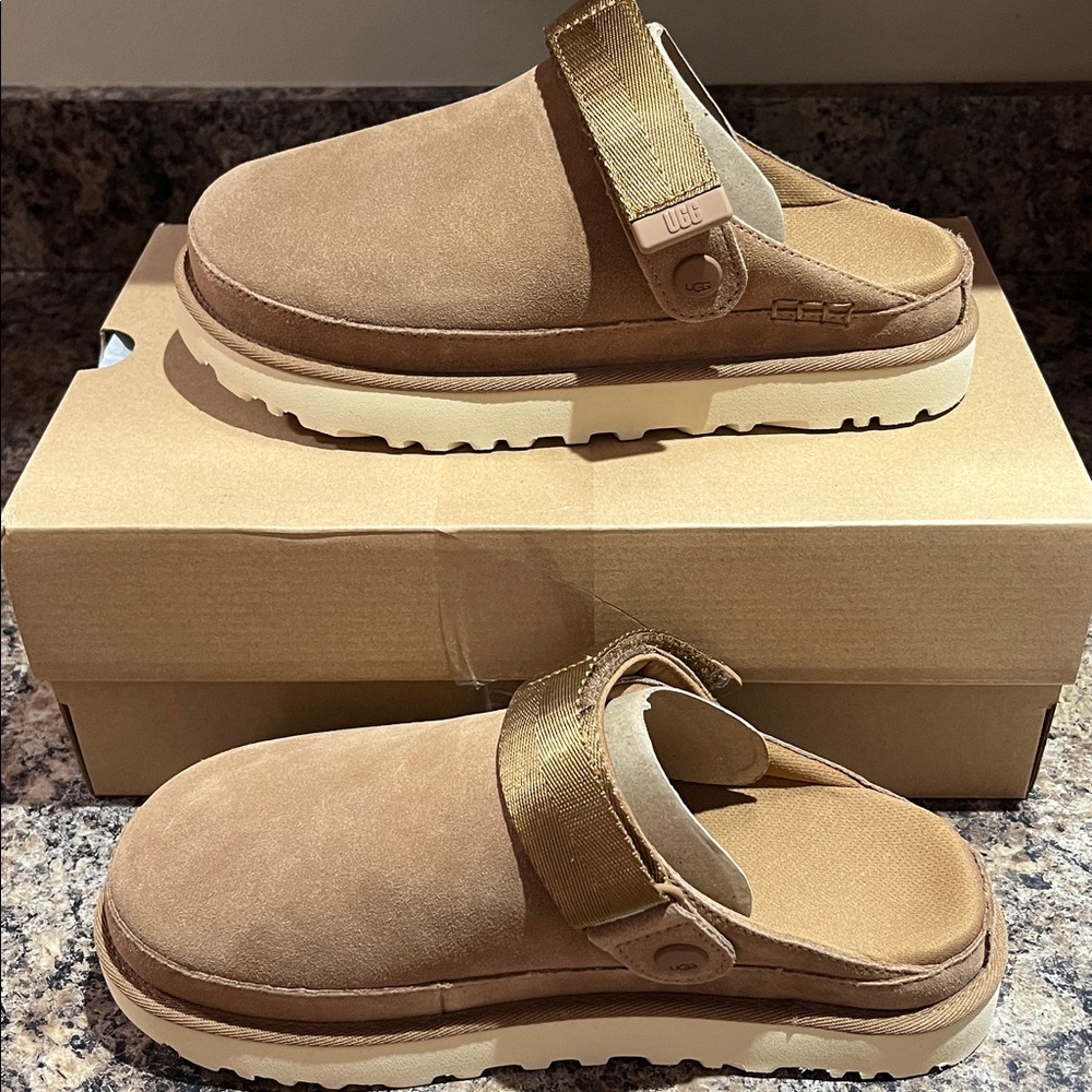 UGG Goldenstar Clogs In Chestnut - Picture 10 of 11